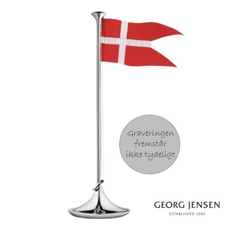 Georg Jensen dåbsflag med indgravering 